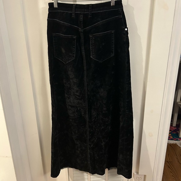 Pilcro Flocked velvet Black Denim Maxi Skirt - Picture 8 of 8
